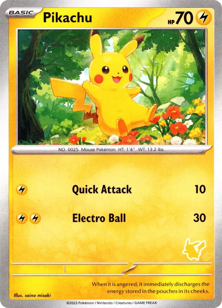 Pikachu card front