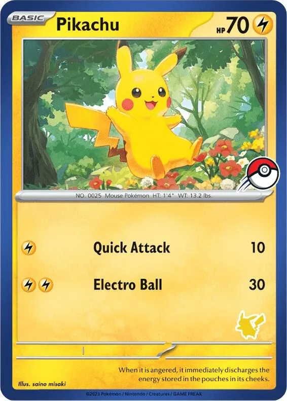 Pikachu (Blue Border) card front