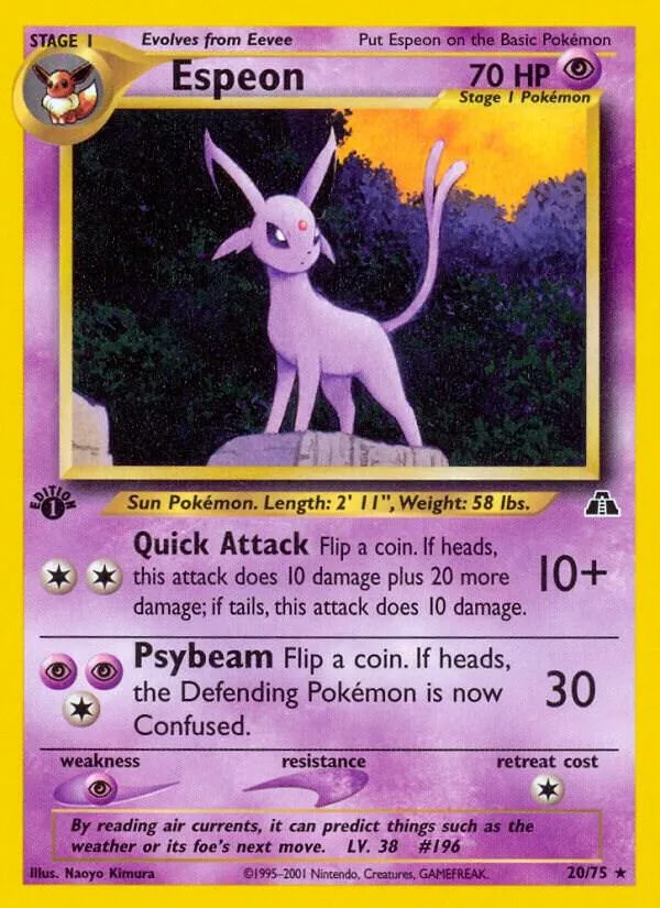 Espeon card front