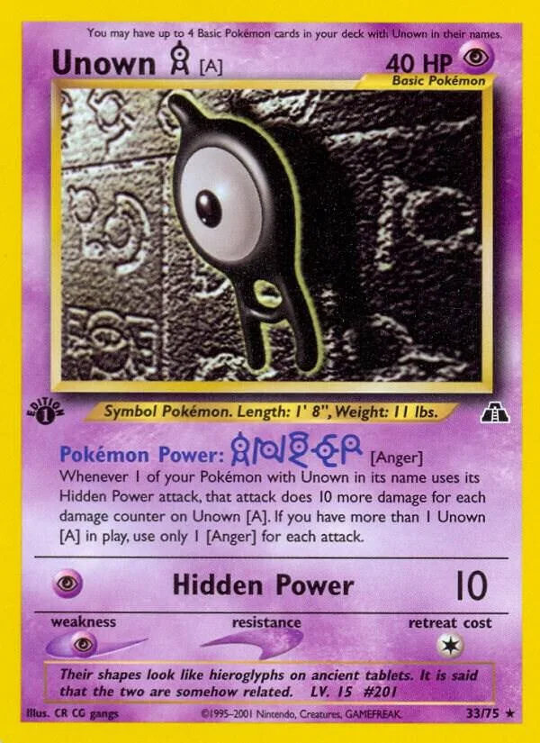 Unown [A] card front