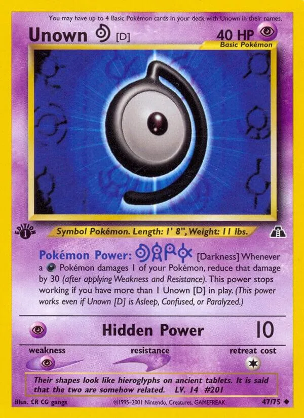 Unown [D] card front