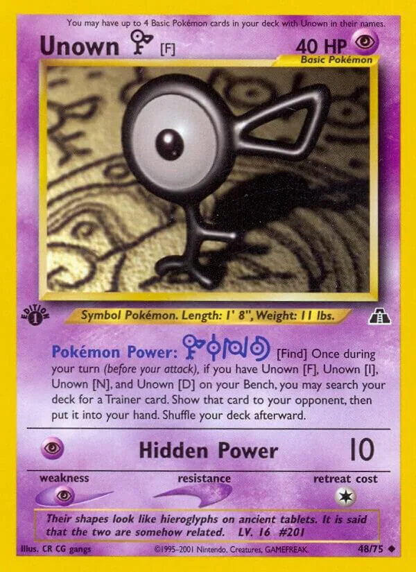 Unown [F] card front