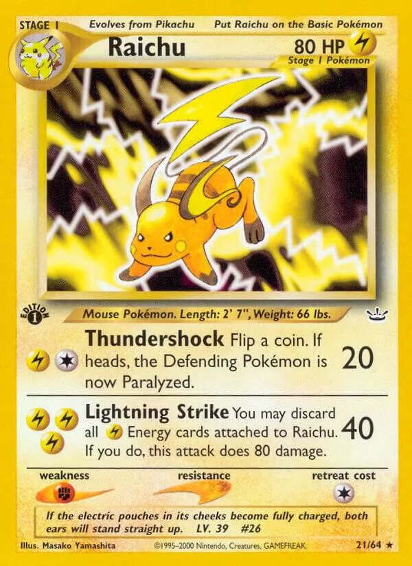 Raichu card front