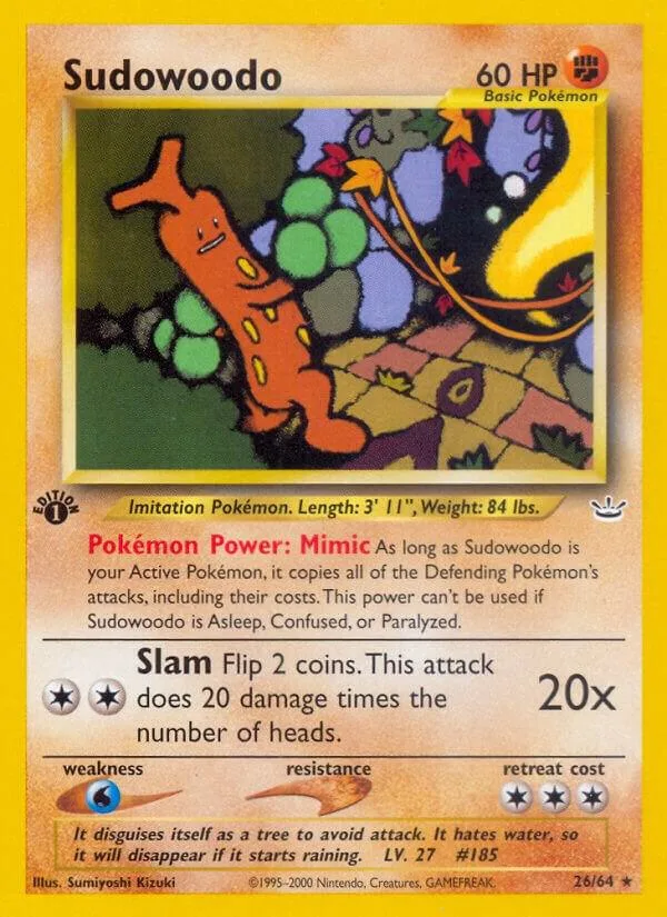 Sudowoodo card front