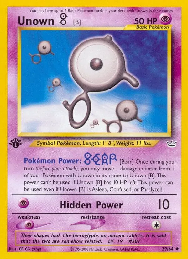 Unown [B] card front