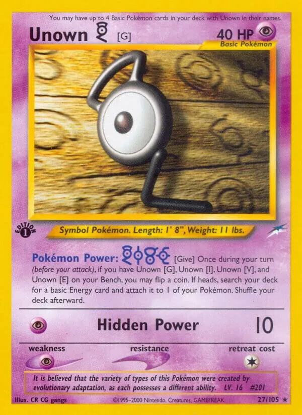 Unown [G] card front