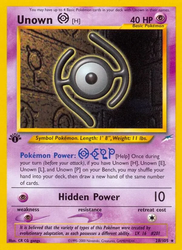 Unown [H] card front