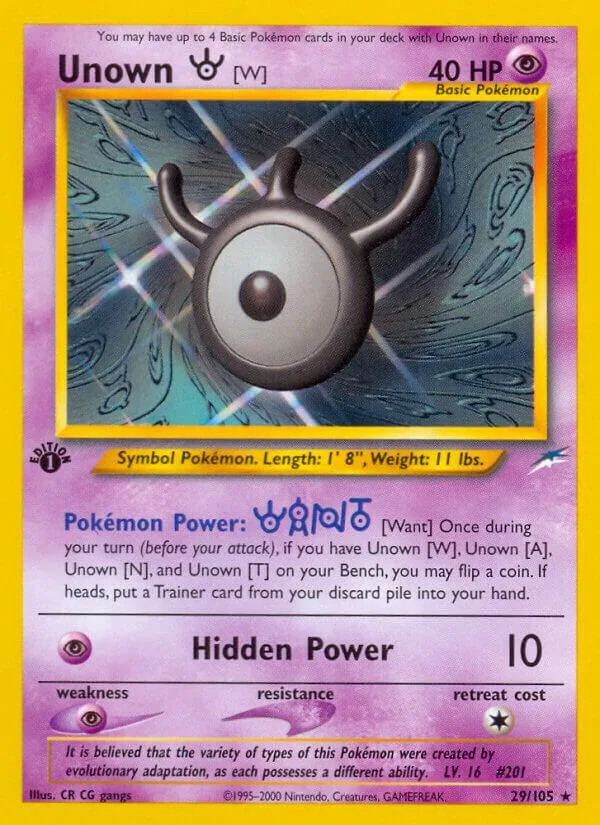 Unown [W] card front