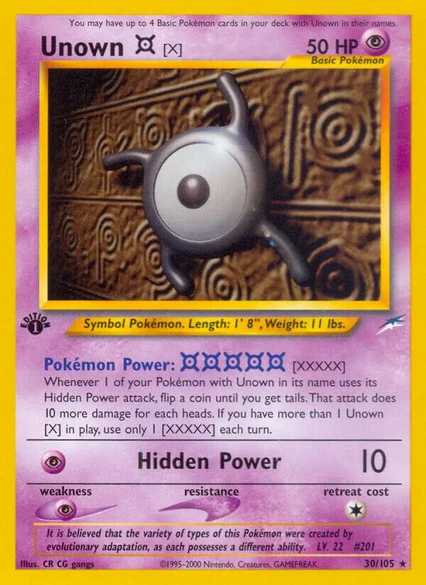 Unown [X] card front