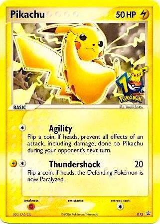 Pikachu (10th Anniversary) card front