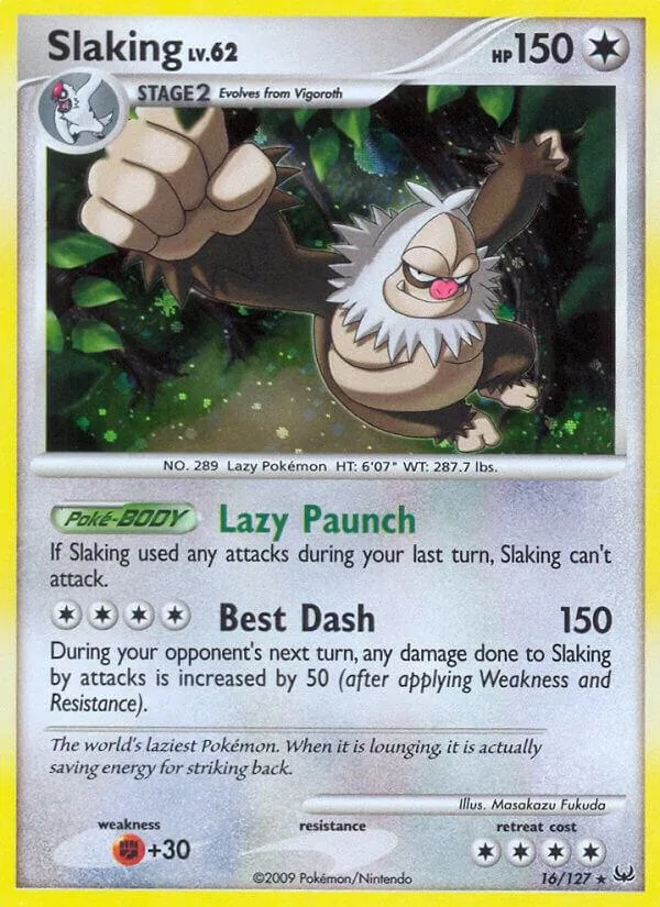Slaking card front