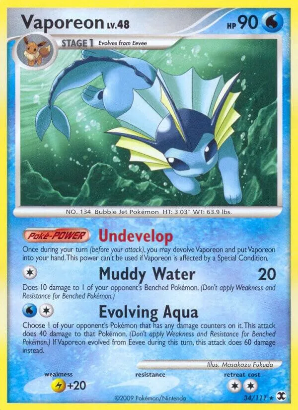 Vaporeon card front