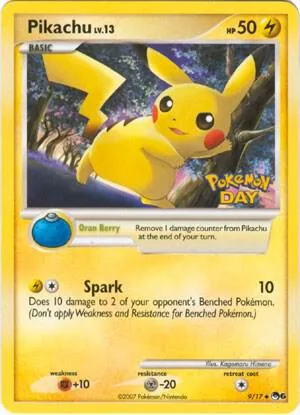 Pikachu (Pokemon Day Stamped) card front