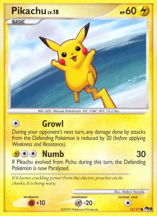 Pikachu card front