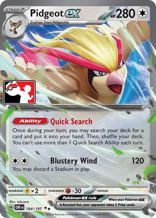 Pidgeot ex card front