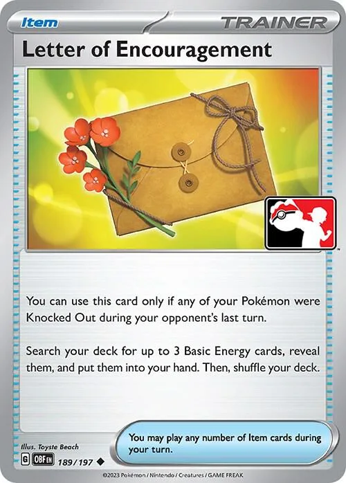 Letter of Encouragement card front