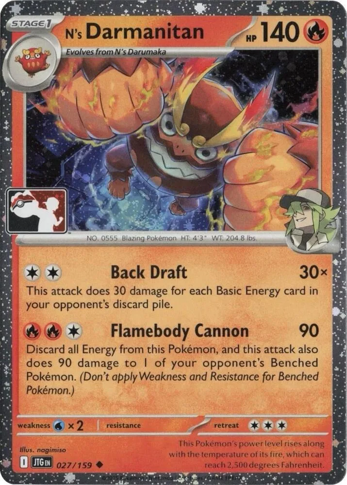 N's Darmanitan (Cosmos Holo) card front