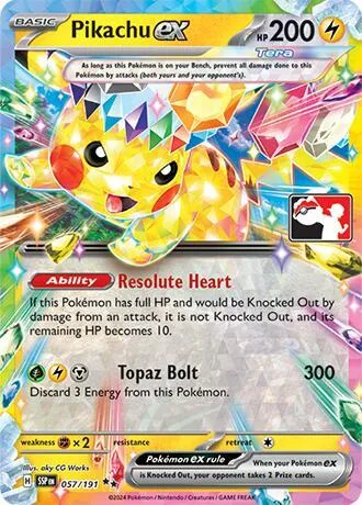 Pikachu ex card front