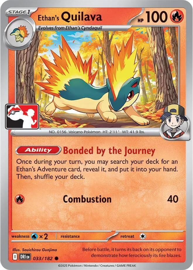 Ethan's Quilava card front