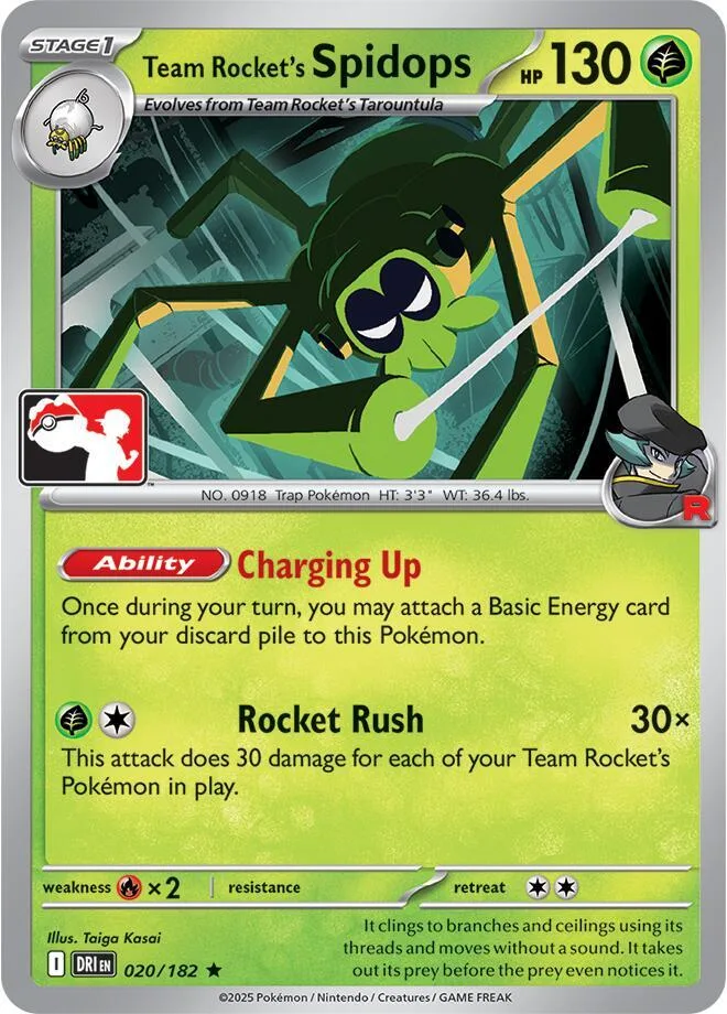 Team Rocket's Spidops card front
