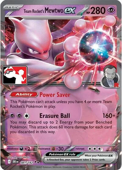 Team Rocket's Mewtwo ex card front