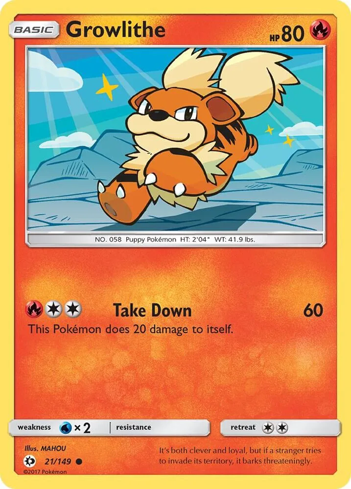 Growlithe card front