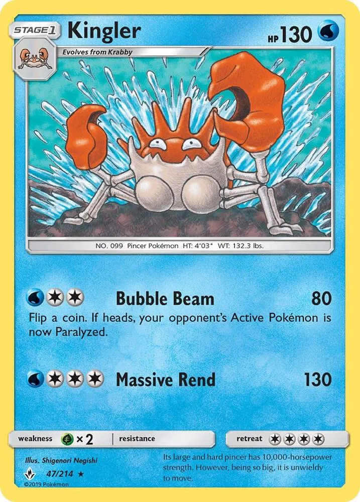 Kingler card front