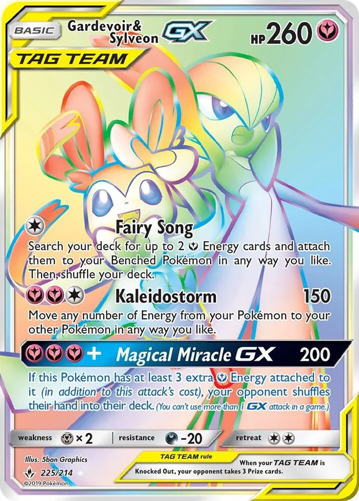 Gardevoir & Sylveon GX (Secret) Holofoil card