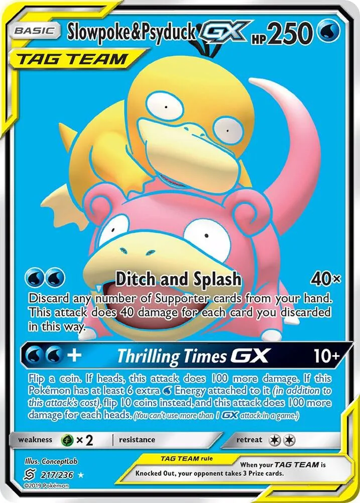 Slowpoke & Psyduck GX (Full Art) Holofoil card