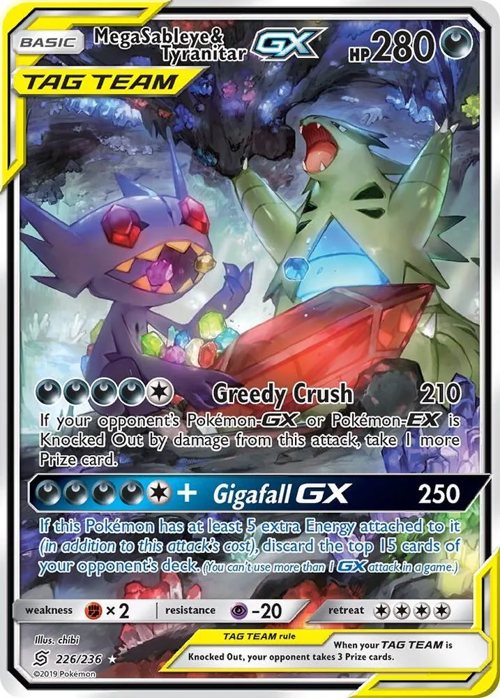 Mega Sableye & Tyranitar GX (Alternate Full Art) Holofoil card