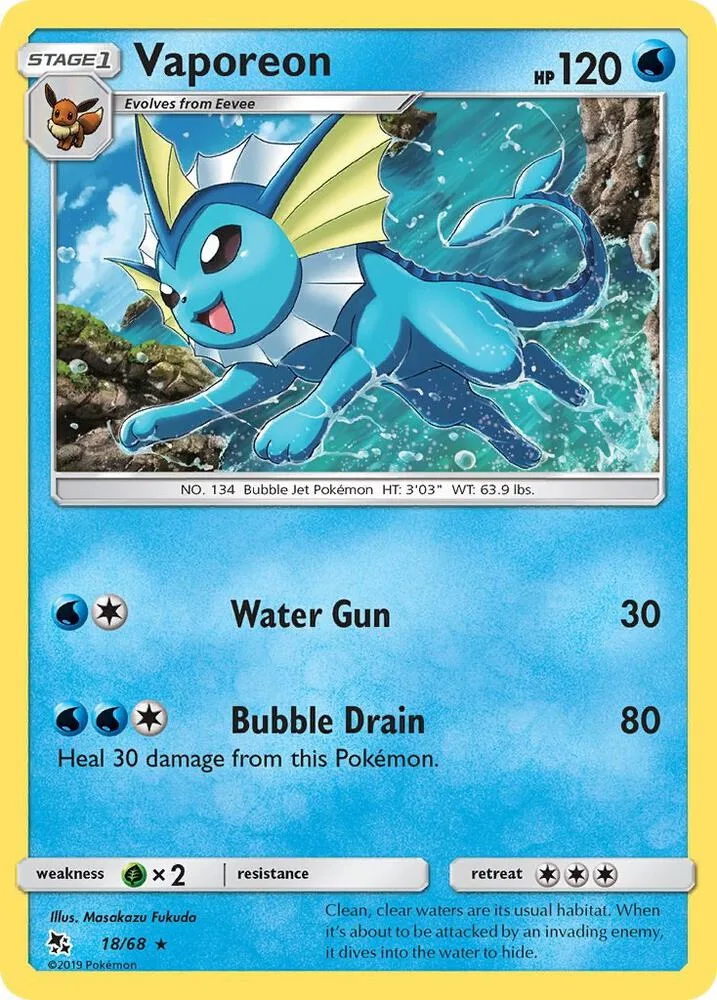 Vaporeon card front