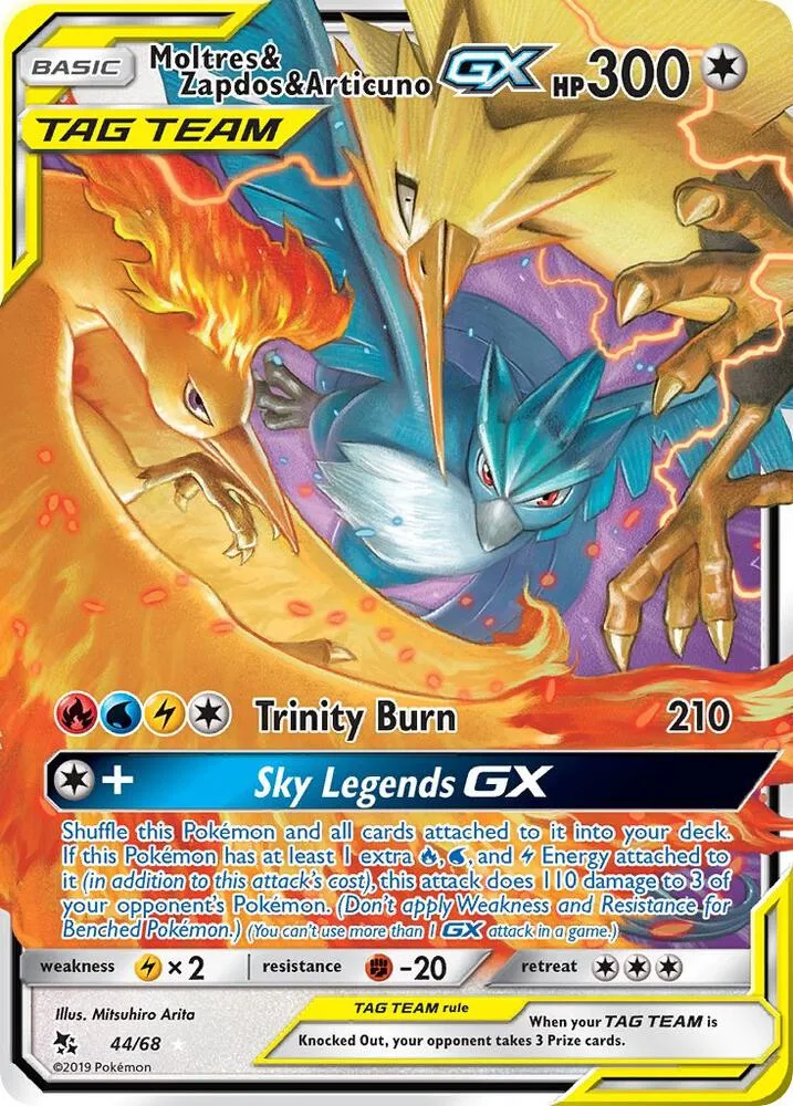 Moltres & Zapdos & Articuno GX card front