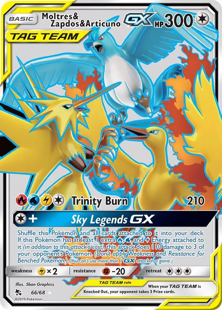 Moltres & Zapdos & Articuno GX (Full Art) Holofoil card