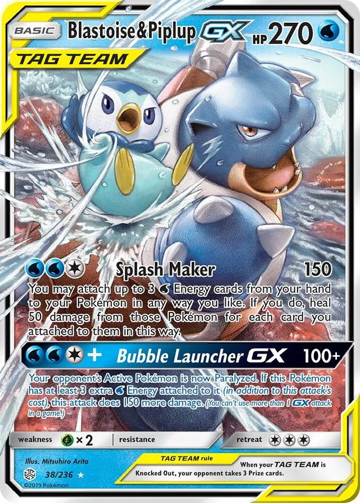Blastoise & Piplup GX card front