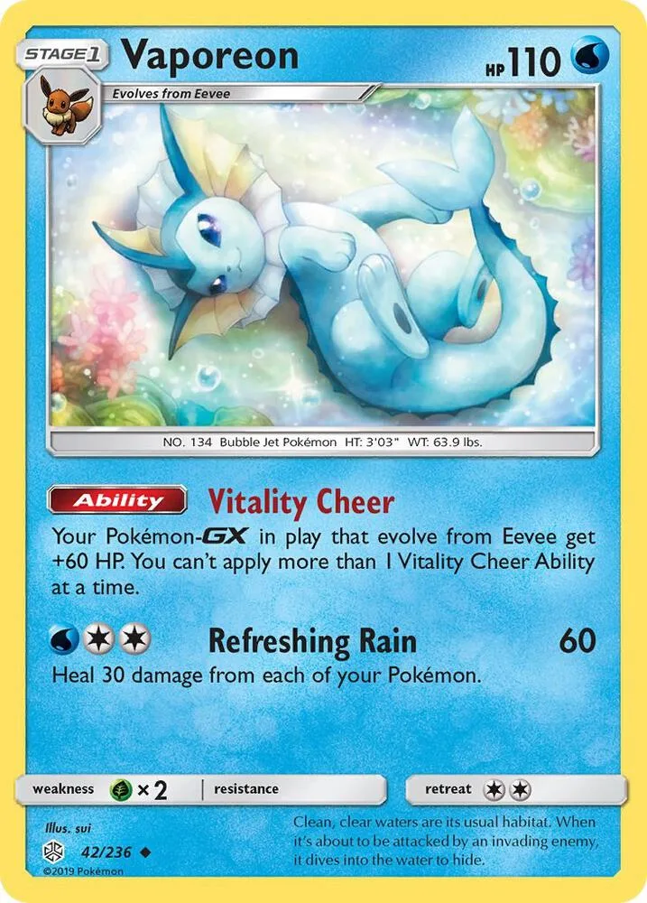 Vaporeon card front