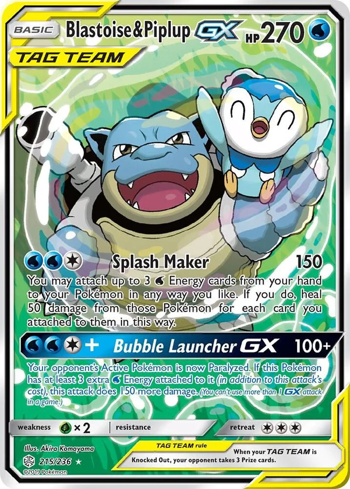 Blastoise & Piplup GX (Alternate Full Art) Holofoil card