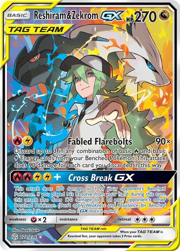Reshiram & Zekrom GX (Full Art) Holofoil card