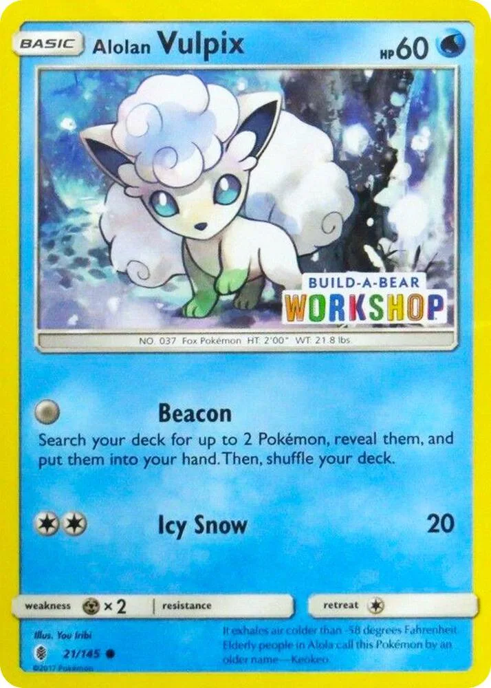 Alolan Vulpix Build-A-Bear card