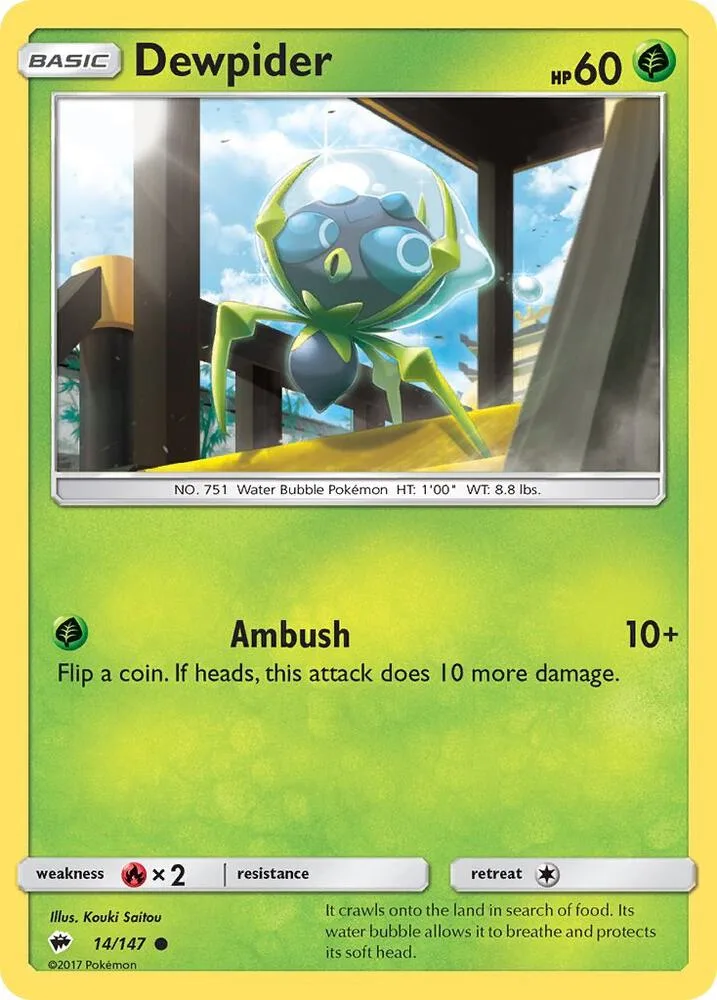 Dewpider card front