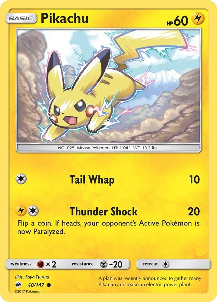 Pikachu card front