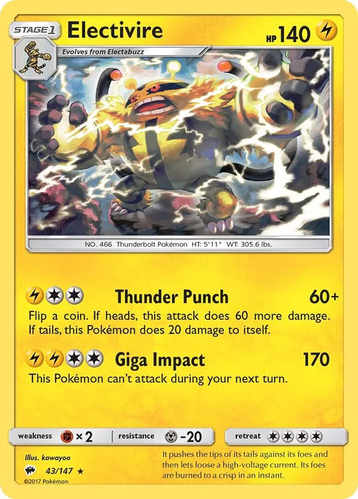 Electivire card front