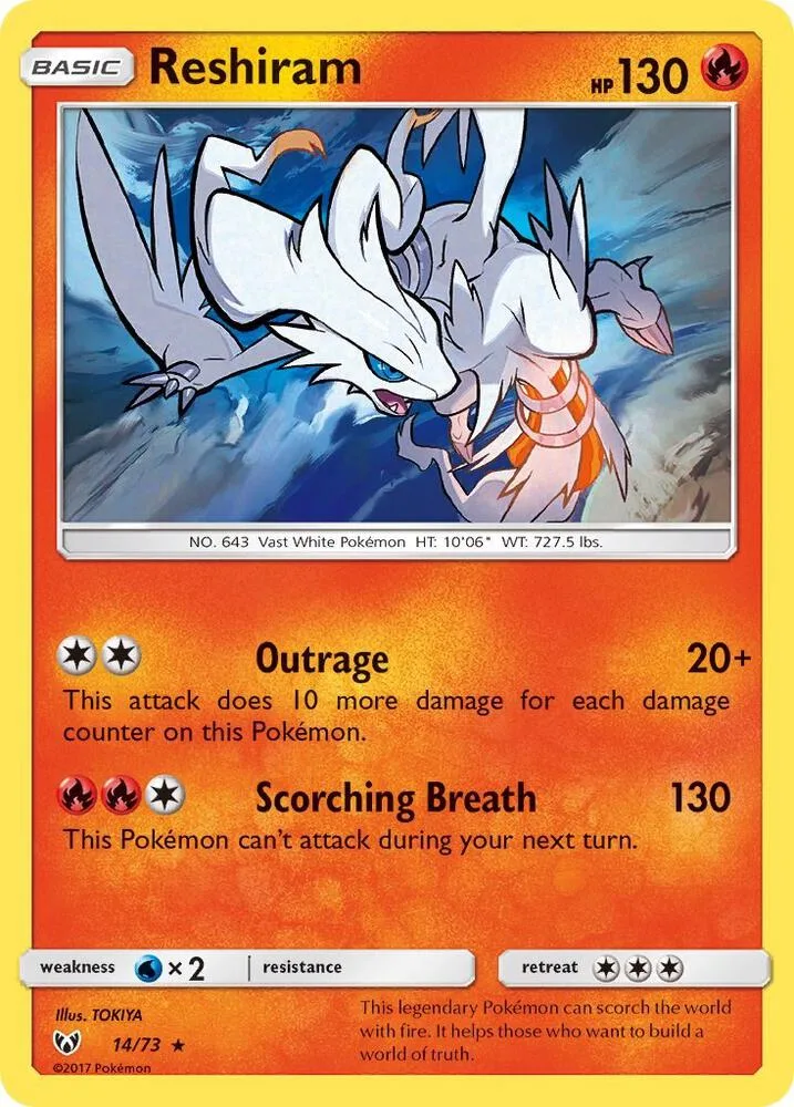 Reshiram card front