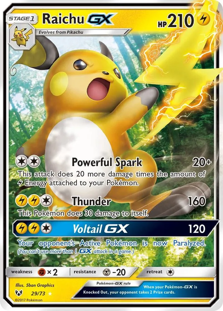 Raichu GX card front