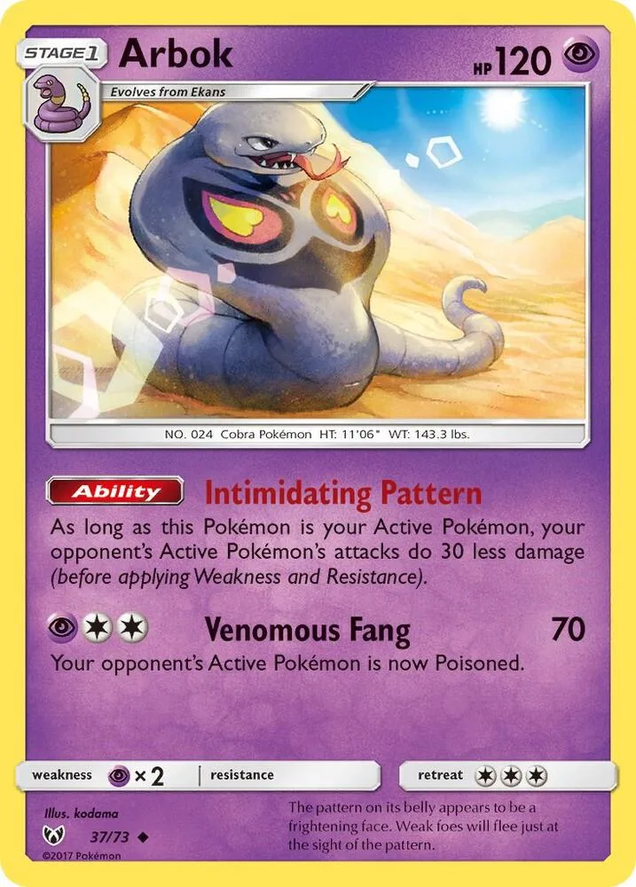 Arbok card front