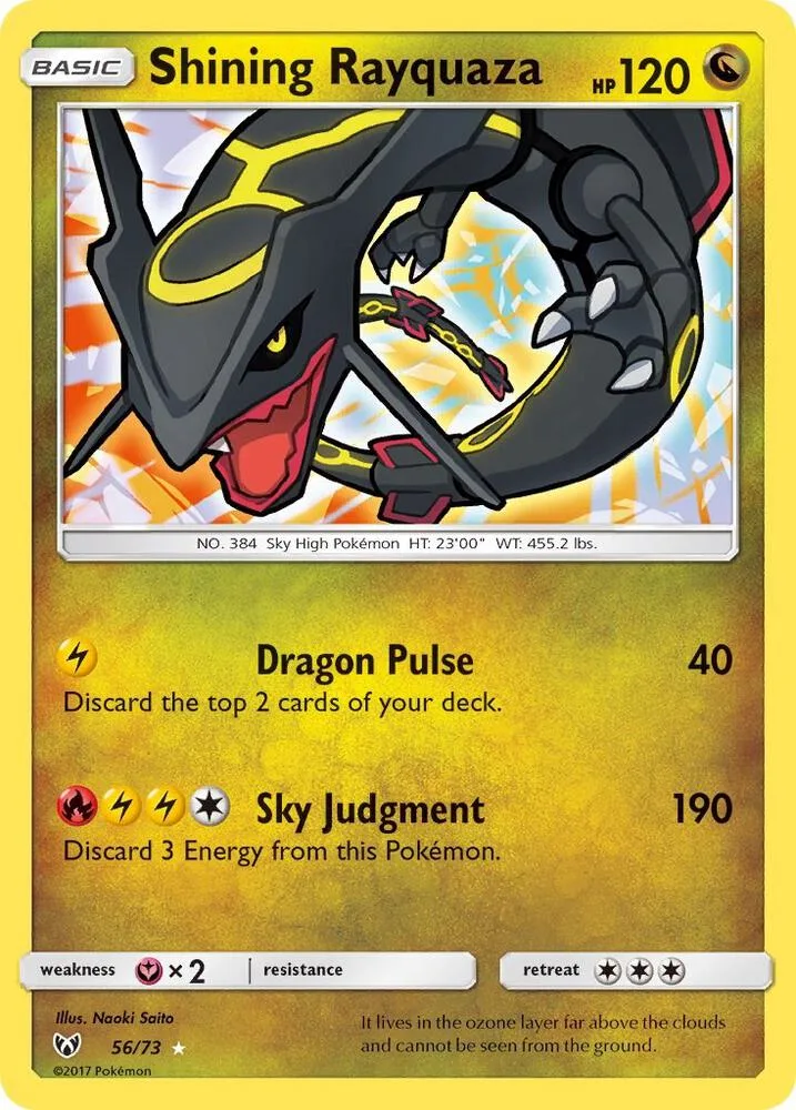 Shining Rayquaza Holofoil card