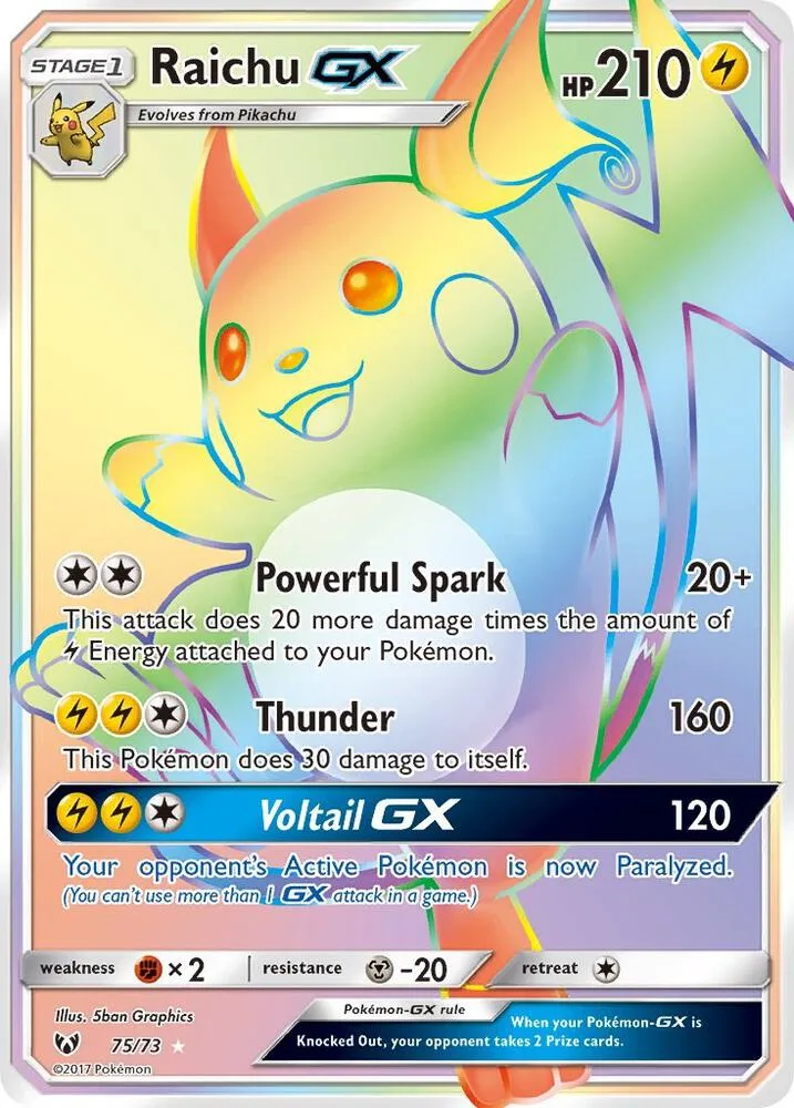Raichu GX (Secret) Holofoil card