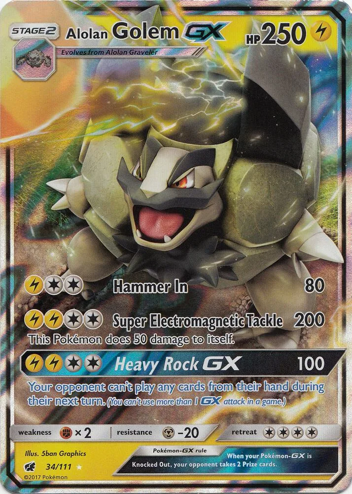 Alolan Golem GX card front