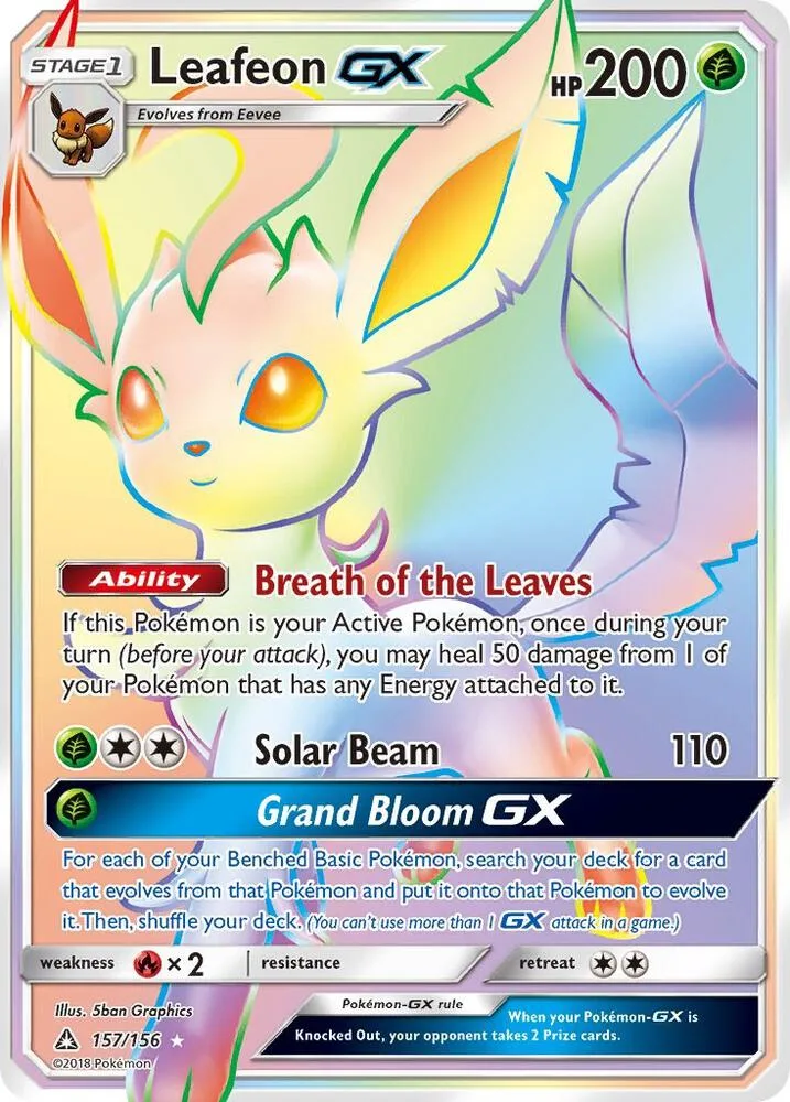 Leafeon GX (Secret Rare) Holofoil card