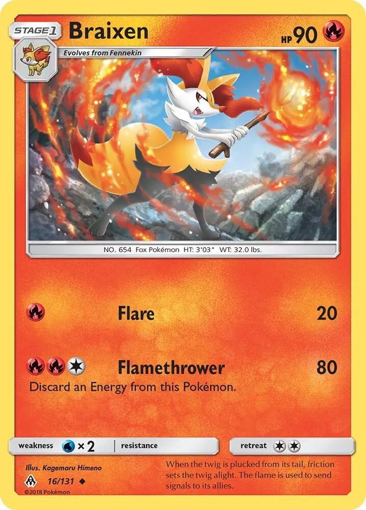 Braixen card front