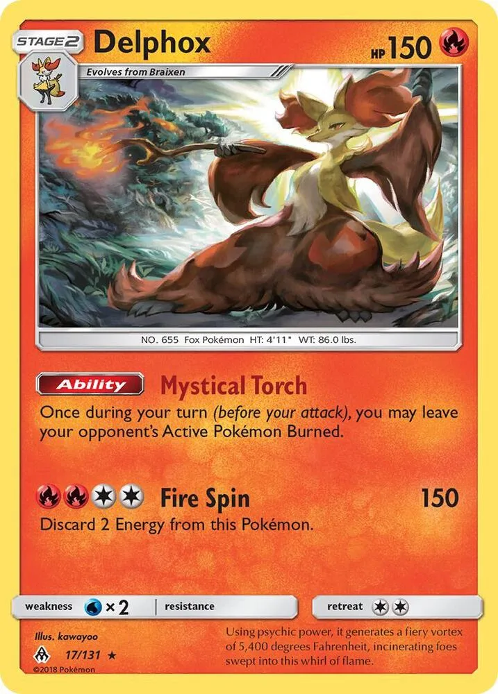 Delphox card front